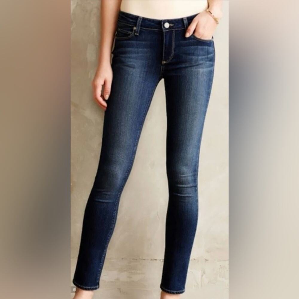 PAIGE Skyline Skinny Jeans Size 29 Dark Indigo Stretch Denim Made USA